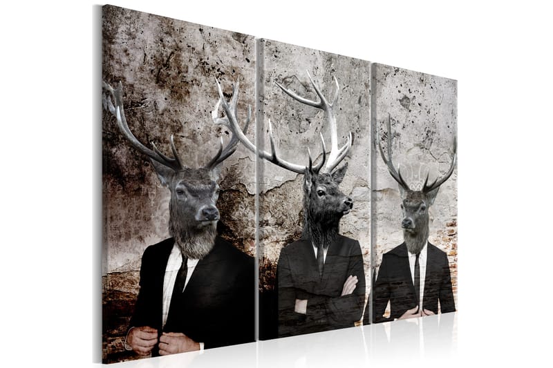 Bilde Deer In Suits 120x80 - Artgeist sp. z o. o. - Innredning - Bilder & kunst - Lerretsbilder