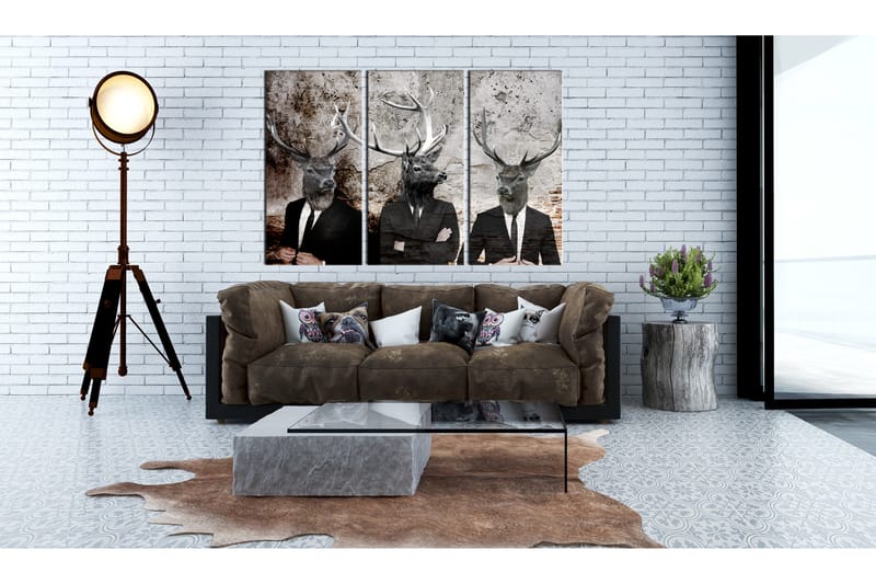 Bilde Deer In Suits 120x80 - Artgeist sp. z o. o. - Innredning - Bilder & kunst - Lerretsbilder