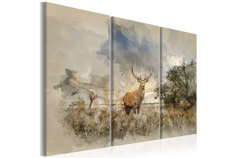 Bilde Deer In The Field 90x60 - Artgeist sp. z o. o. - Innredning - Bilder & kunst - Lerretsbilder