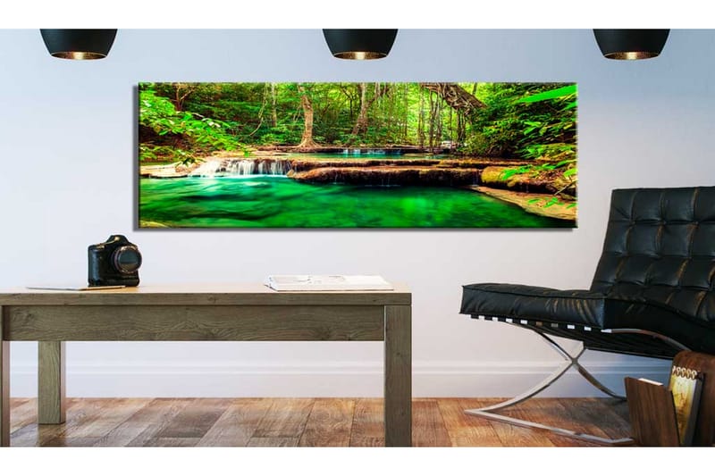 Bilde Emerald Waterfall 135x45 - Artgeist sp. z o. o. - Innredning - Bilder & kunst - Lerretsbilder