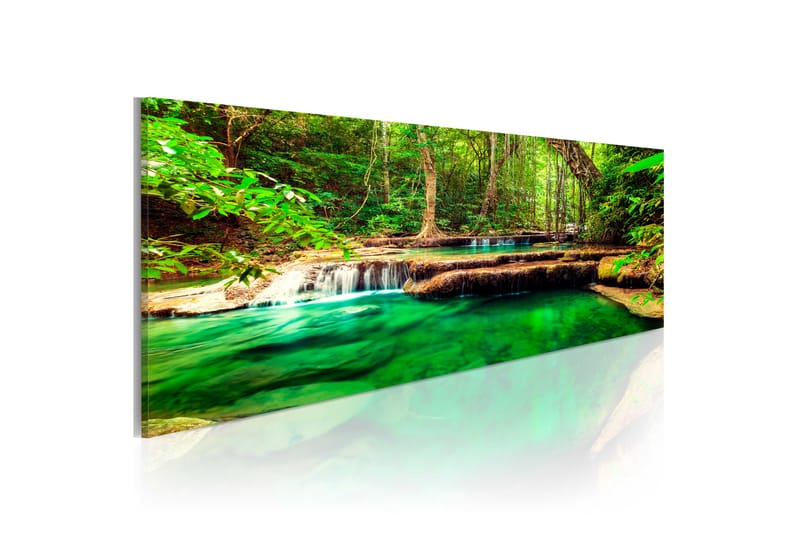 Bilde Emerald Waterfall 135x45 - Artgeist sp. z o. o. - Innredning - Bilder & kunst - Lerretsbilder