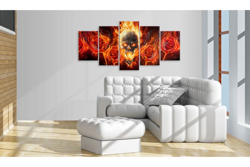 Bilde Fiery Skull 200x100 - Artgeist sp. z o. o. - Innredning - Bilder & kunst - Lerretsbilder