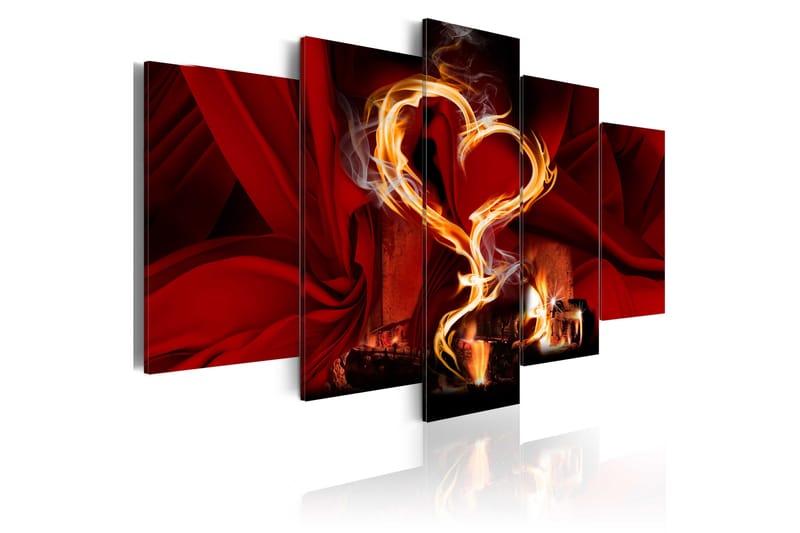 Bilde Flames Of Love Heart 100x50 - Artgeist sp. z o. o. - Innredning - Bilder & kunst - Lerretsbilder