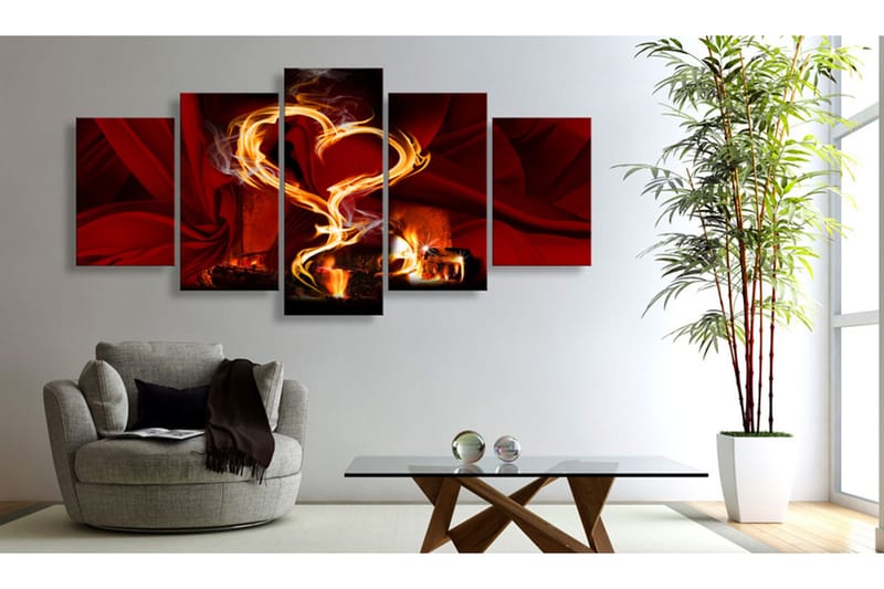 Bilde Flames Of Love Heart 100x50 - Artgeist sp. z o. o. - Innredning - Bilder & kunst - Lerretsbilder