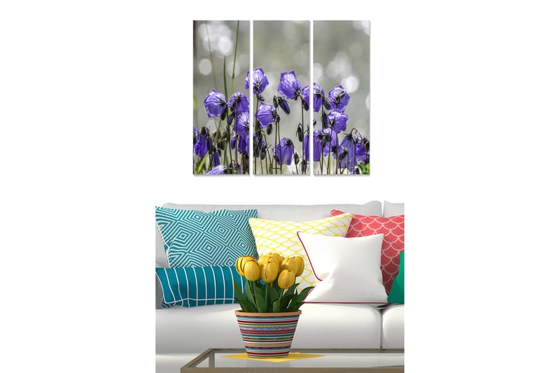 Bilde Floral 3-pk flerfarget - 22x05 cm - Innredning - Bilder & kunst - Lerretsbilder