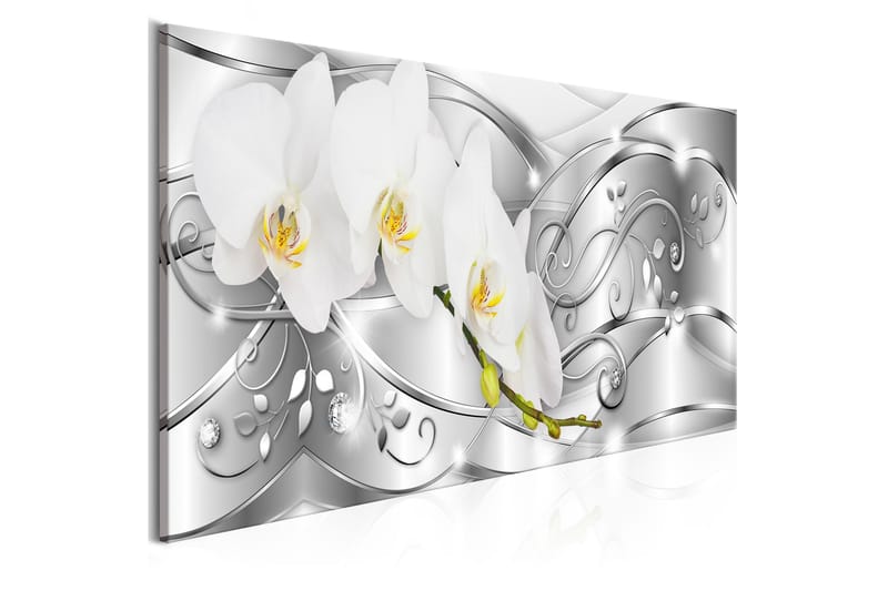 Bilde Flowering 1 Part Narrow Silver 150x50 - Artgeist sp. z o. o. - Innredning - Bilder & kunst - Lerretsbilder