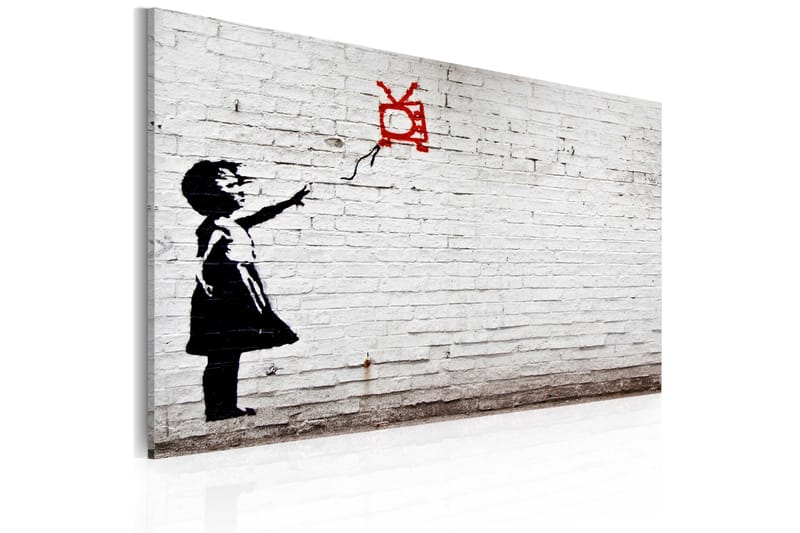 Bilde Girl With Tv Banksy 60x40 - Artgeist sp. z o. o. - Innredning - Bilder & kunst - Lerretsbilder