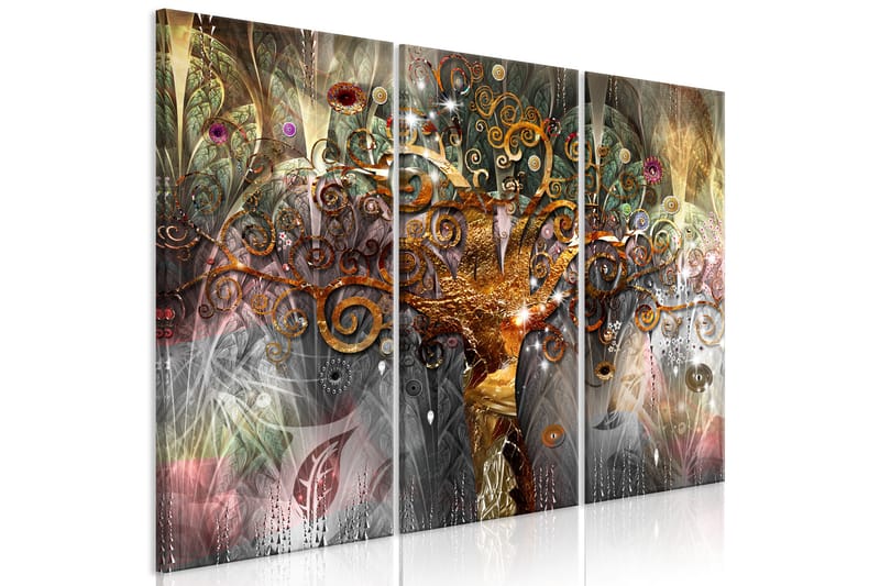 Bilde Golden Tree 3 Parts 120x80 - Artgeist sp. z o. o. - Innredning - Bilder & kunst - Lerretsbilder