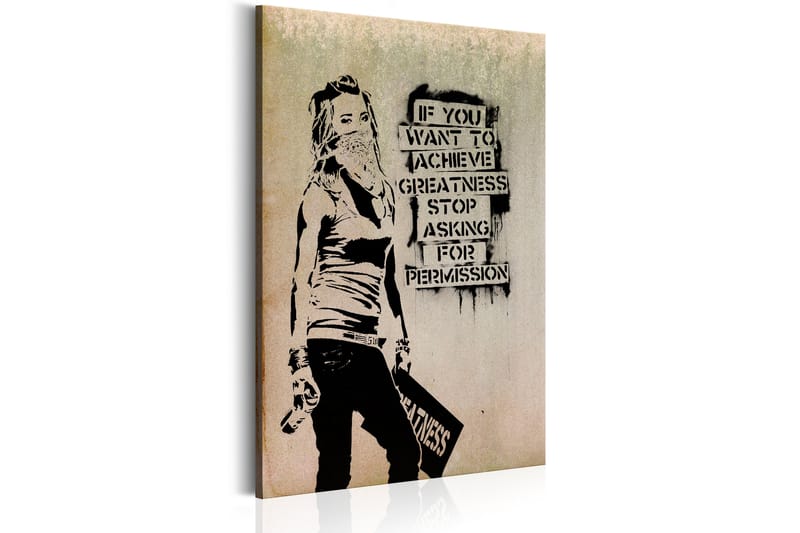 Bilde Graffiti Slogan By Banksy 40x60 - Artgeist sp. z o. o. - Innredning - Bilder & kunst - Lerretsbilder