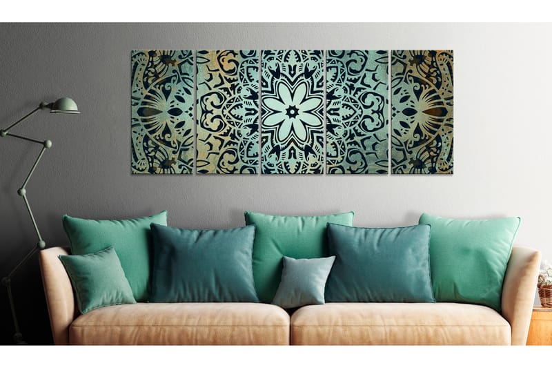 Bilde Green Mandala 200x80 - Artgeist sp. z o. o. - Innredning - Bilder & kunst - Lerretsbilder