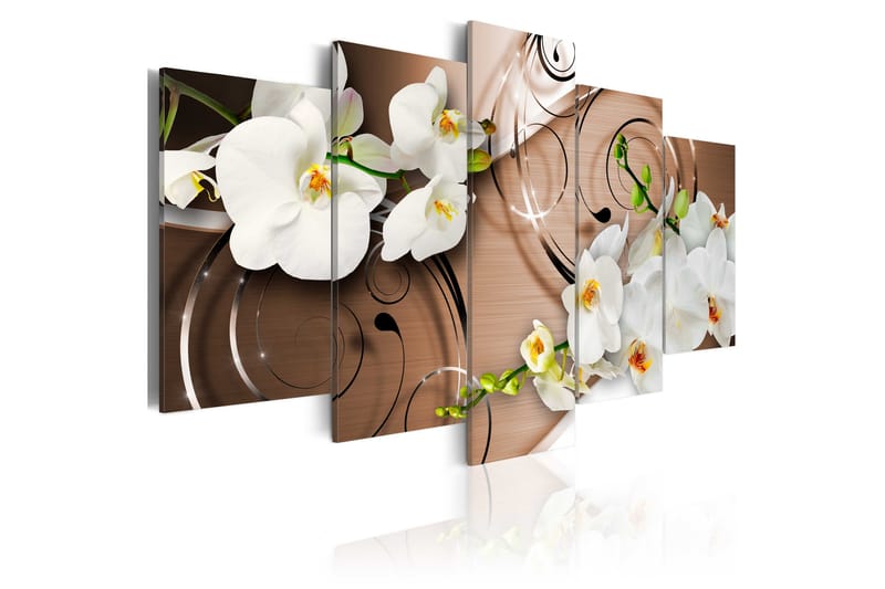 Bilde Ivory Orchids 100x50 - Artgeist sp. z o. o. - Innredning - Bilder & kunst - Lerretsbilder