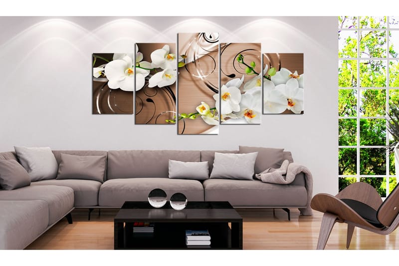 Bilde Ivory Orchids 100x50 - Artgeist sp. z o. o. - Innredning - Bilder & kunst - Lerretsbilder