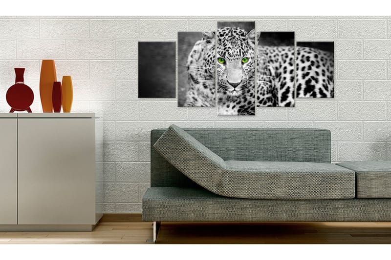 Bilde Leopard Black&White 200x100 - Artgeist sp. z o. o. - Innredning - Bilder & kunst - Lerretsbilder