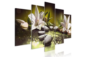 Bilde Lilies And Stones 5 Parts Wide Green 100x50