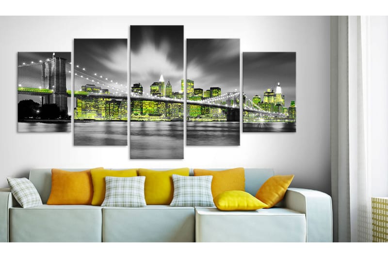 Bilde Lime Soul Of New York 100x50 - Artgeist sp. z o. o. - Innredning - Bilder & kunst - Lerretsbilder