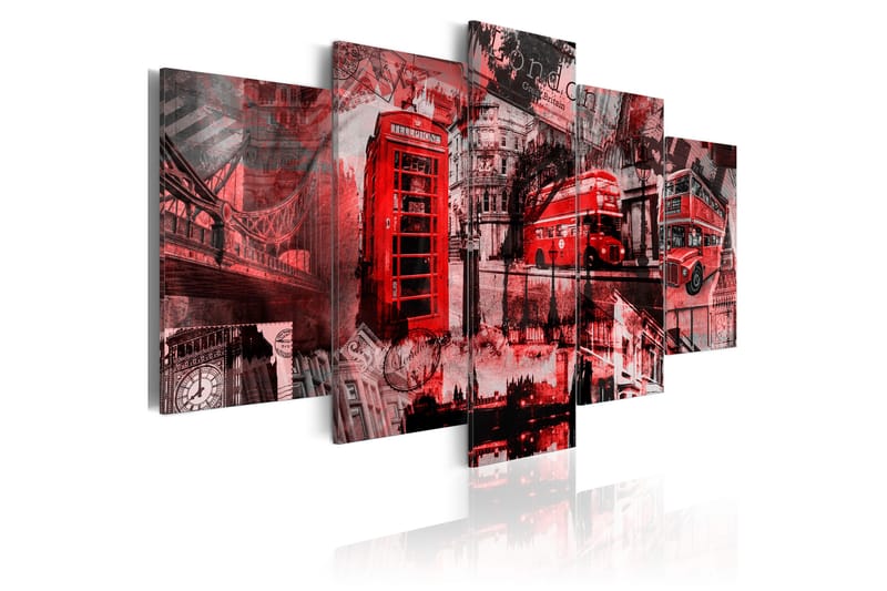 Bilde London Collage 5 Stk 100x50 - Artgeist sp. z o. o. - Innredning - Bilder & kunst - Lerretsbilder