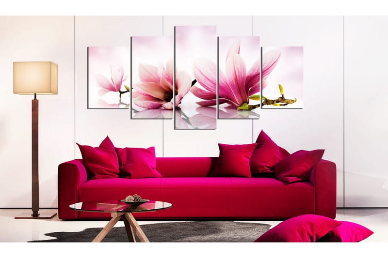 Bilde Magnolias Pink Flowers 200x100 - Artgeist sp. z o. o. - Innredning - Bilder & kunst - Lerretsbilder