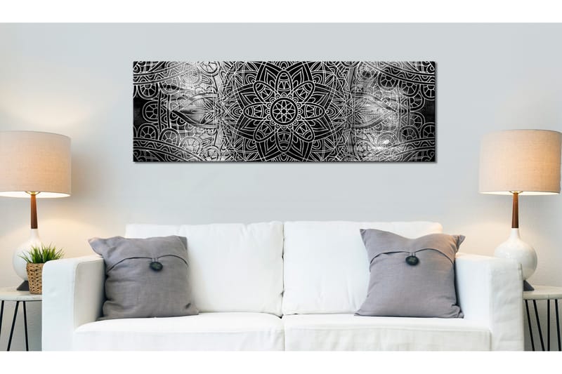 Bilde Mandala Grey Depths 120x40 - Artgeist sp. z o. o. - Innredning - Bilder & kunst - Lerretsbilder