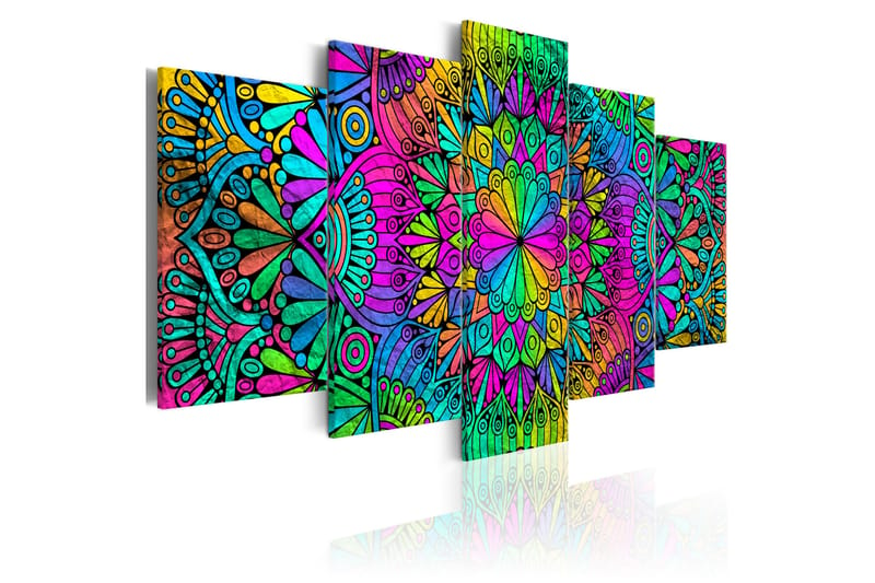 Bilde Mandala Peacock Feathers 100x50 - Artgeist sp. z o. o. - Innredning - Bilder & kunst - Lerretsbilder