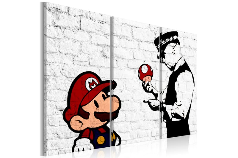 Bilde Mario Bros Banksy 120x80 - Artgeist sp. z o. o. - Innredning - Bilder & kunst - Lerretsbilder