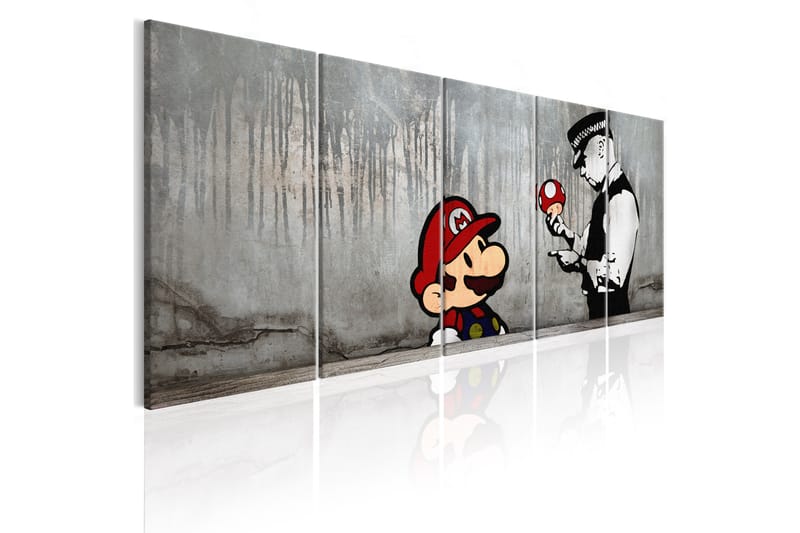 Bilde Mario Bros On Concrete 200x80 - Artgeist sp. z o. o. - Innredning - Bilder & kunst - Lerretsbilder