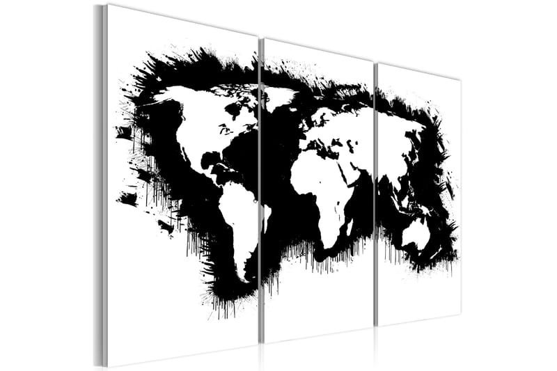 Bilde Monochromatic world map 90x60 - Artgeist sp. z o. o. - Innredning - Bilder & kunst - Lerretsbilder