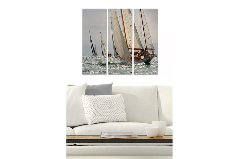 Bilde Nautical 3-pk Flerfarget - 22x05 cm - Innredning - Bilder & kunst - Lerretsbilder