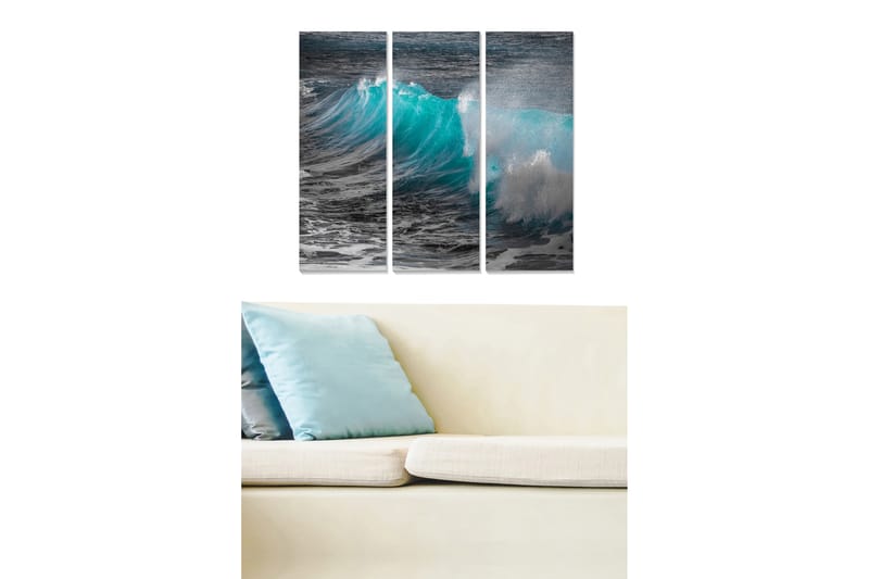 Bilde Nautical 3-pk Flerfarget - 22x05 cm - Innredning - Bilder & kunst - Lerretsbilder