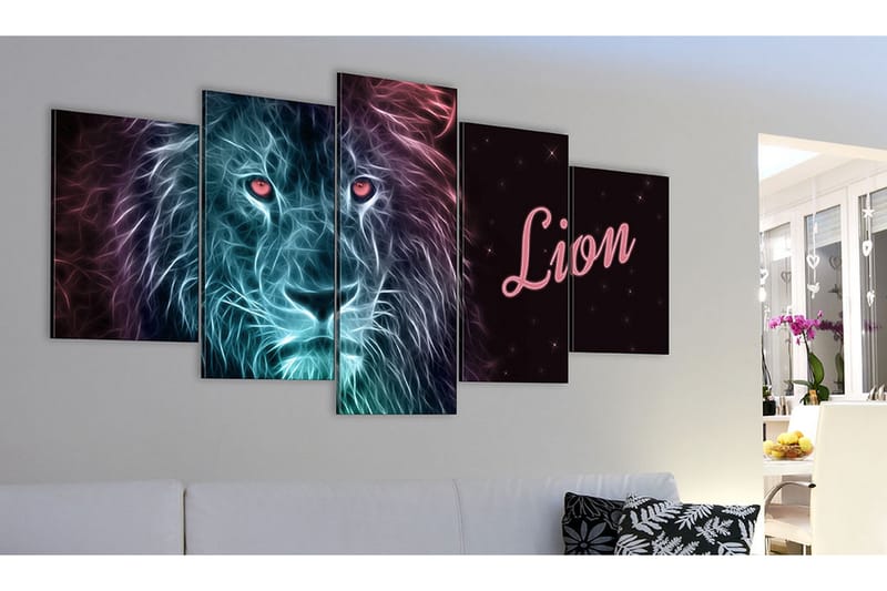 Bilde Neon King 100x50 - Artgeist sp. z o. o. - Innredning - Bilder & kunst - Lerretsbilder