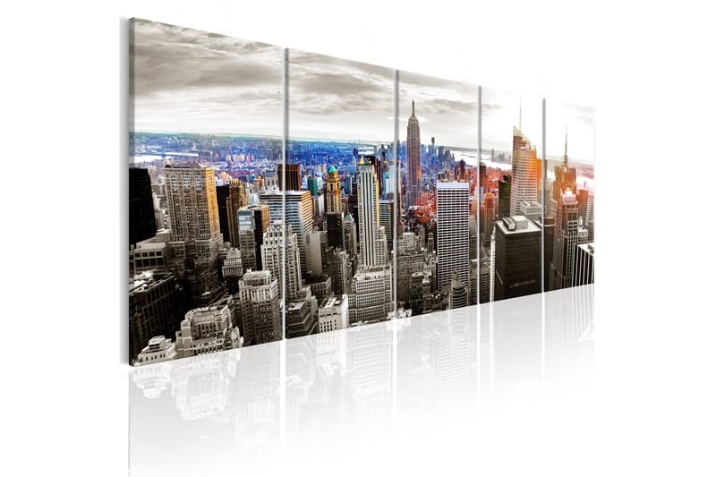 Bilde New York Grey Tower Blocks 225x90 - Artgeist sp. z o. o. - Innredning - Bilder & kunst - Lerretsbilder