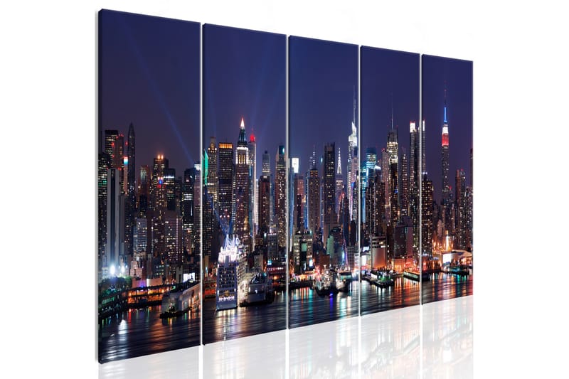 Bilde New York Live By Night 225x90 - Artgeist sp. z o. o. - Innredning - Bilder & kunst - Lerretsbilder