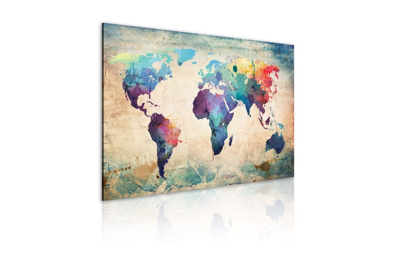 Bilde Rainbow colored map 120x80 - Artgeist sp. z o. o. - Innredning - Bilder & kunst - Lerretsbilder