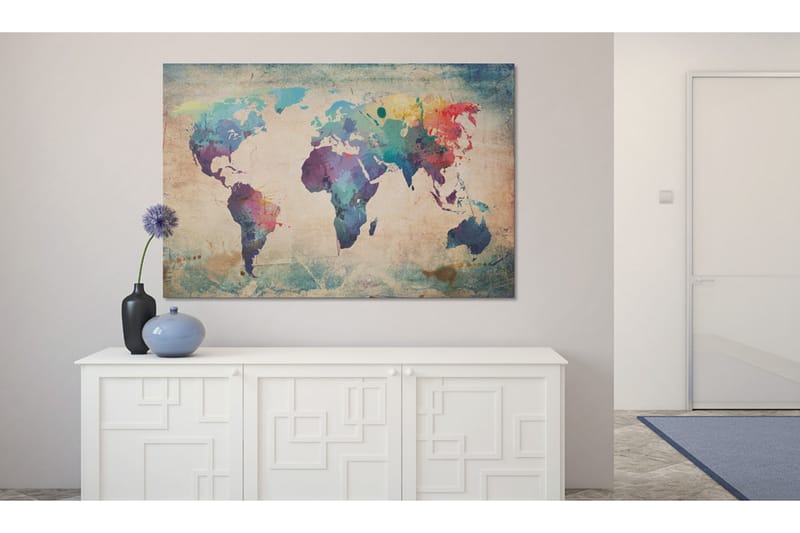 Bilde Rainbow colored map 120x80 - Artgeist sp. z o. o. - Innredning - Bilder & kunst - Lerretsbilder