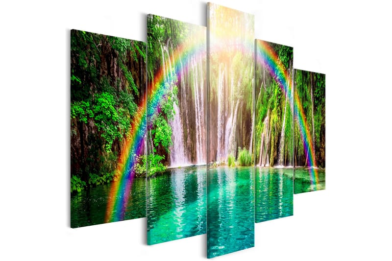 Bilde Rainbow Time 5 Parts Wide 225x100 - Artgeist sp. z o. o. - Innredning - Bilder & kunst - Lerretsbilder