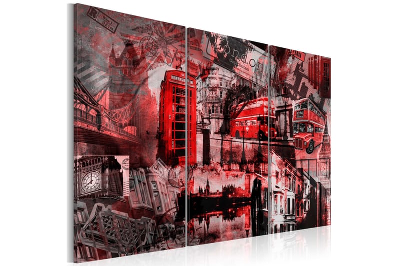 Bilde Red London 90x60 - Artgeist sp. z o. o. - Innredning - Bilder & kunst - Lerretsbilder