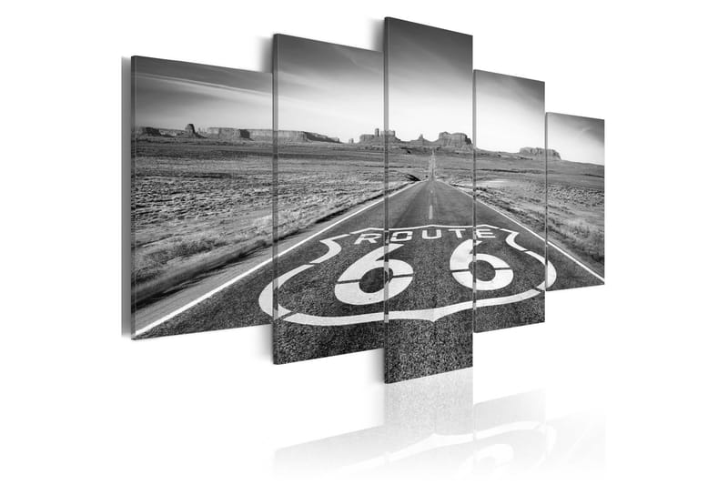 Bilde Route 66 Black And White 100x50 - Artgeist sp. z o. o. - Innredning - Bilder & kunst - Lerretsbilder