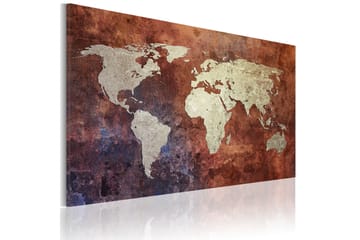 Bilde Rusty world map 120x80