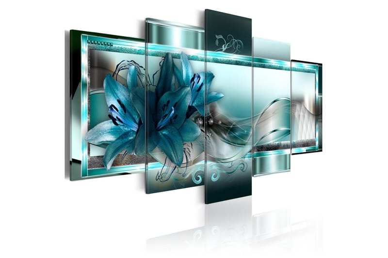 Bilde Sky Blue Lilies 200x100 - Artgeist sp. z o. o. - Innredning - Bilder & kunst - Lerretsbilder