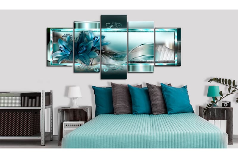 Bilde Sky Blue Lilies 200x100 - Artgeist sp. z o. o. - Innredning - Bilder & kunst - Lerretsbilder