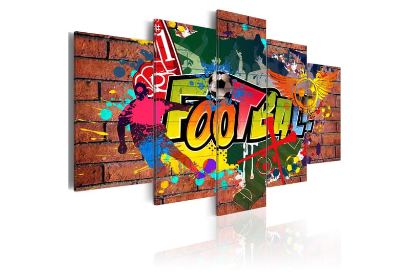 Bilde Soccer Graffiti 200x100 - Artgeist sp. z o. o. - Innredning - Bilder & kunst - Lerretsbilder