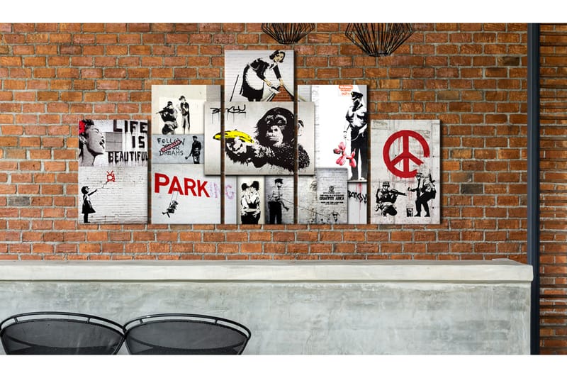 Bilde Street Crimes Banksy Art 100x50 - Artgeist sp. z o. o. - Innredning - Bilder & kunst - Lerretsbilder