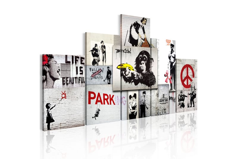 Bilde Street Crimes Banksy Art 100x50 - Artgeist sp. z o. o. - Innredning - Bilder & kunst - Lerretsbilder