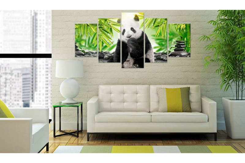 Bilde Sweet Little Panda 100x50 - Artgeist sp. z o. o. - Innredning - Bilder & kunst - Lerretsbilder