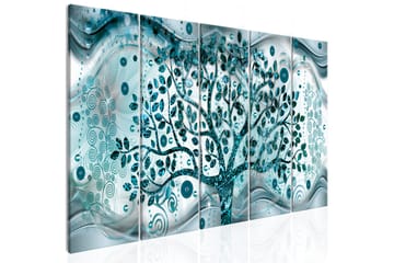 Bilde Tree And Waves 5 Parts Blue 225x90