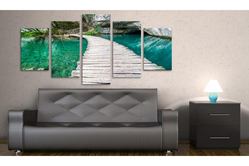 Bilde Turquoise Lake 100x50 - Artgeist sp. z o. o. - Innredning - Bilder & kunst - Lerretsbilder