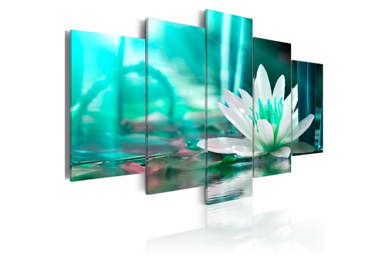 Bilde Turquoise Lotus 100x50 - Artgeist sp. z o. o. - Innredning - Bilder & kunst - Lerretsbilder