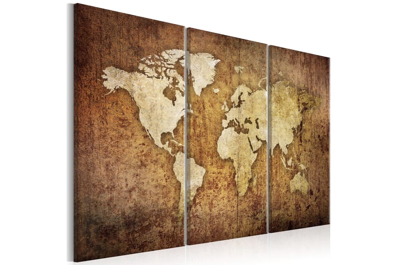 Bilde World Map Brown Texture 120x80 - Artgeist sp. z o. o. - Innredning - Bilder & kunst - Lerretsbilder