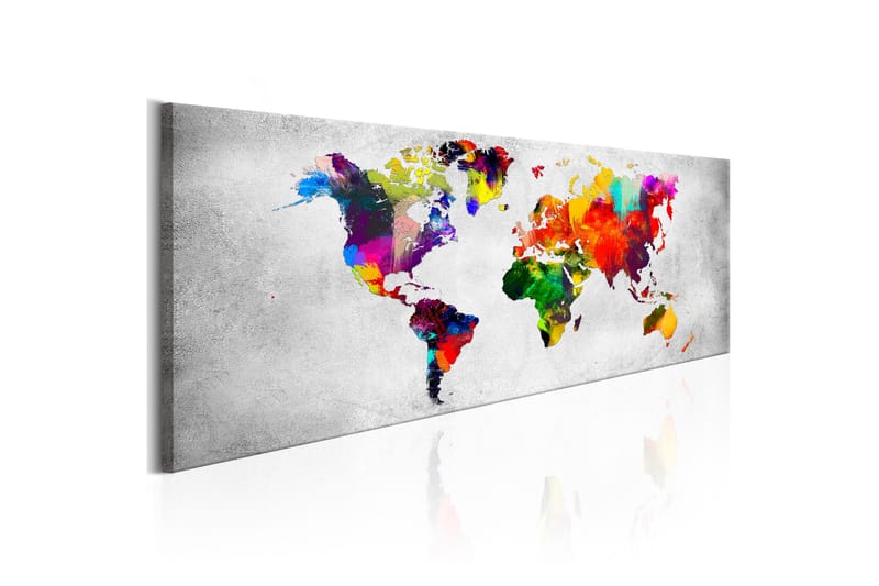 Bilde World Map Coloured Revolution 150x50 - Artgeist sp. z o. o. - Innredning - Bilder & kunst - Lerretsbilder