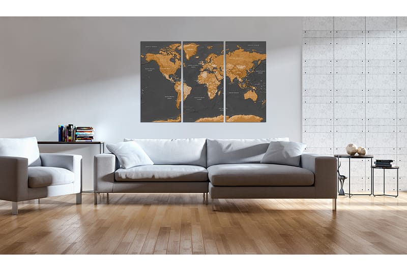 Bilde World Map Modern Aesthetics 120x80 - Artgeist sp. z o. o. - Innredning - Bilder & kunst - Lerretsbilder