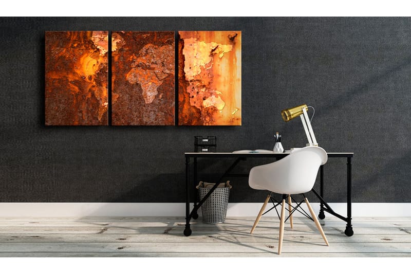 Bilde World Map Old Rust 60x30 - Artgeist sp. z o. o. - Innredning - Bilder & kunst - Lerretsbilder